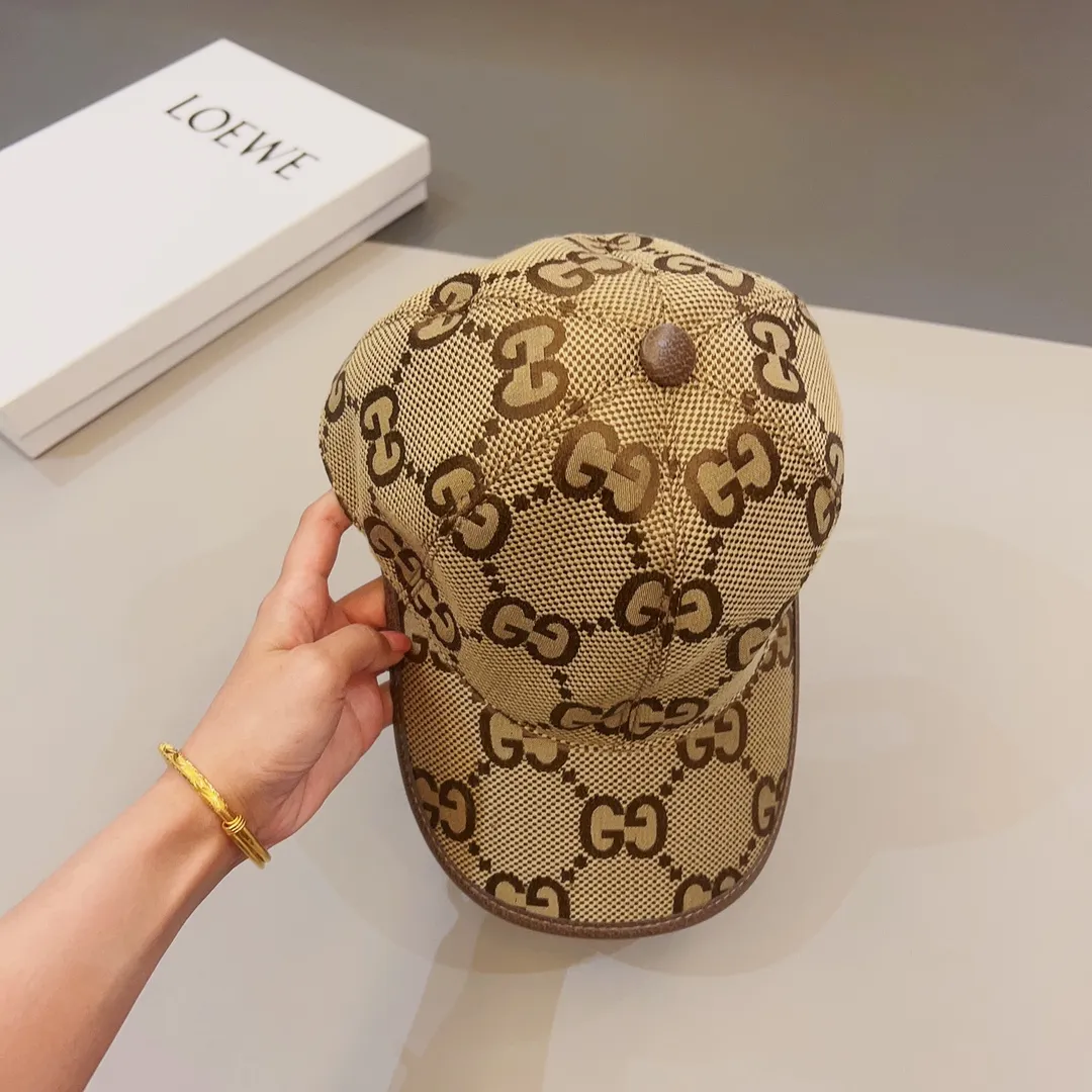 🉐️90💰 🧢Gucci (Gucci) new original baseball cap, 1:1 mold customization, the highest version, original canvas + first layer of cowhide, pure cotton lining, light and breathable, real shot! Basic head circumference 56, adjustable patch