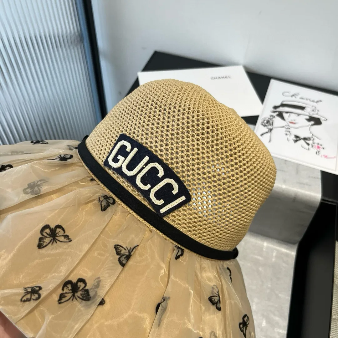 💰140¥ Gucci new lantern hat, sunshade straw hat, anti-UV brim, head circumference 57cm