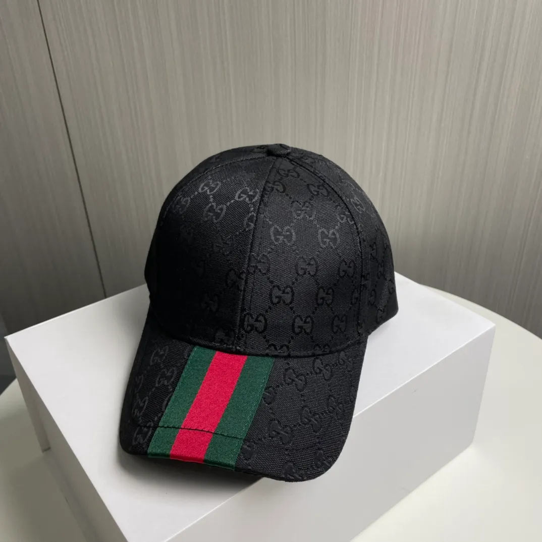 P56 [GUCCI Gucci]🌸2 official website is online simultaneously🎊 Korean version of the new British classic casual atmosphere customized model 1:1 original quality unisex baseball cap Meibang three-dimensional printed geological fabric high quality quality🔥🔥🔥