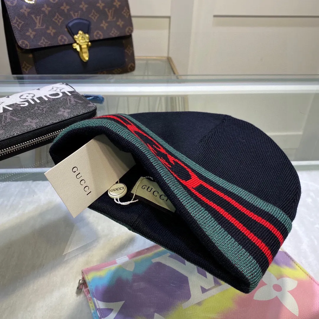 P50 with dust bag GUCCI Gucci original single hat official website new hairband decorative knitted hat, love][love] wool cashmere double-layer hat😱😘warm and fashionable, simple and elegant, more fashionable and high-end!