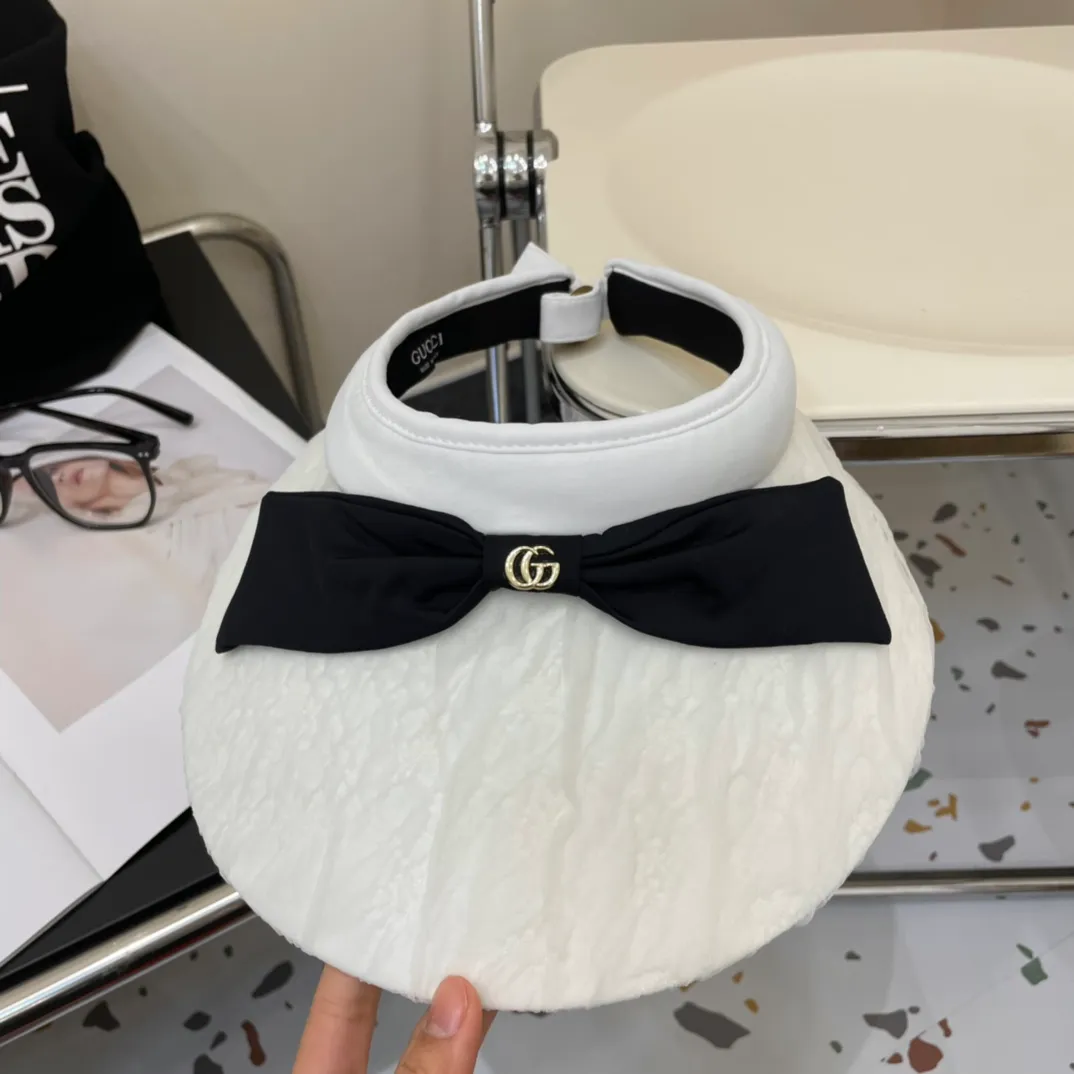 P80 GUCCI2024 new hot visor empty top hat, super convenient! Good match! Essential for going out on the street