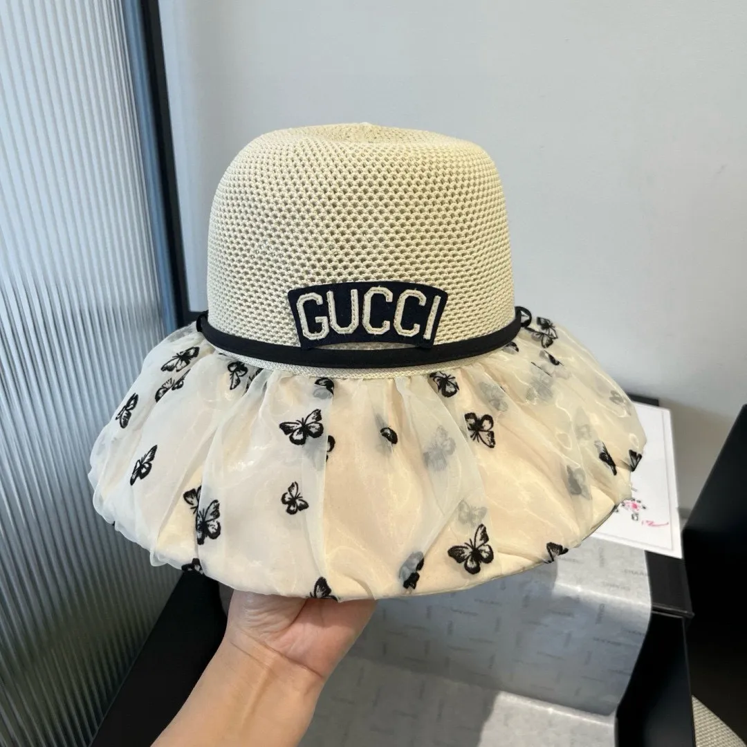 💰120¥ Gucci new lantern hat, sunshade straw hat, anti-UV brim, head circumference 57cm
