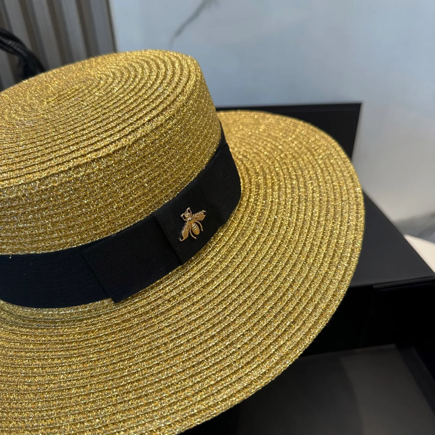P66 Gucci new straw hat, advanced customization, lady style, attention to detail, sun protection and UV protection in summer, a must-have for travel, versatile and good-looking