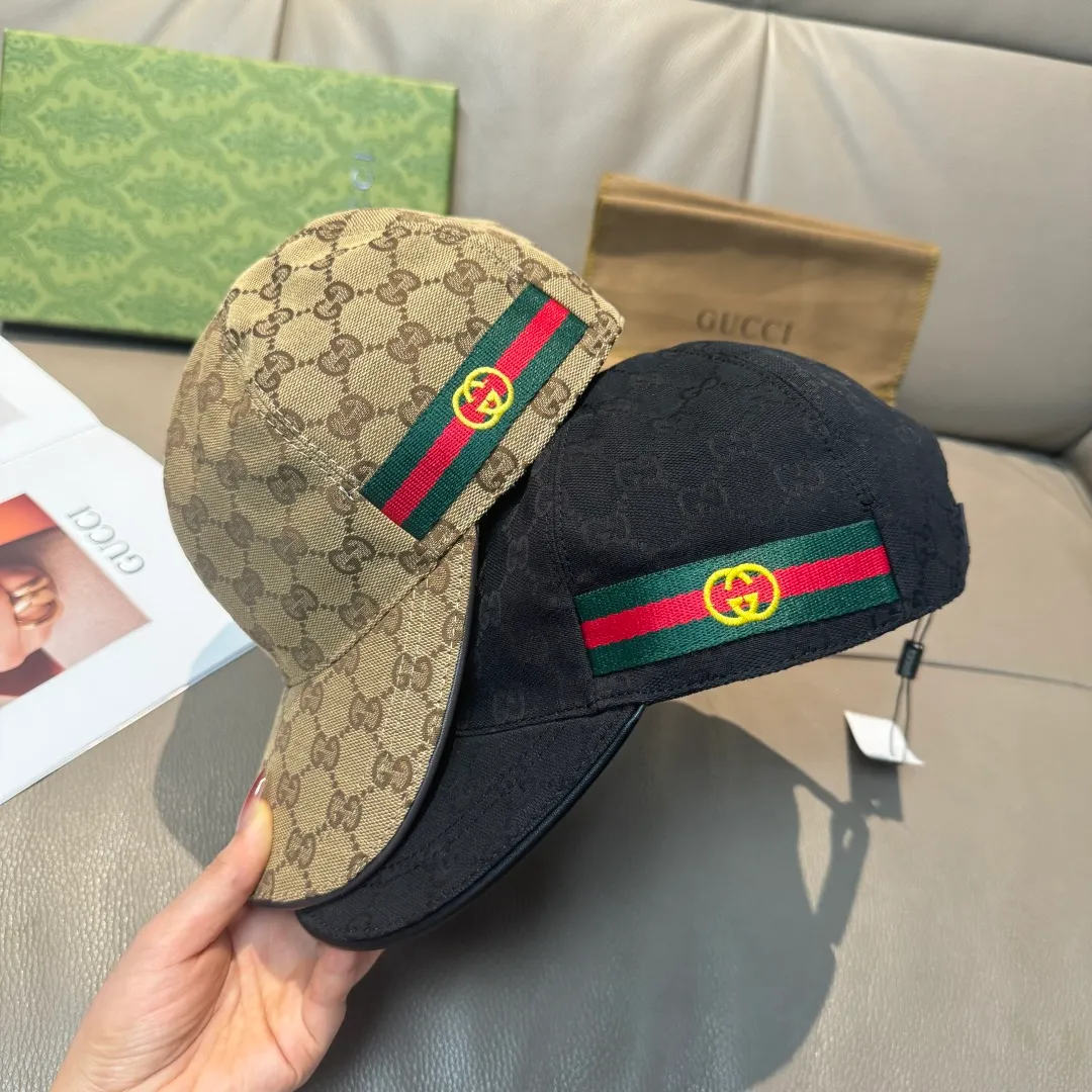 p90, Gucci (Gucci) new spring and summer original baseball cap, double G webbing, 1:1 mold customization, original canvas + first-layer cowhide, popular purchasing agent, versatile style for men and women, great quality! The basic head circumference is 56cm, and the patch is adjustable.