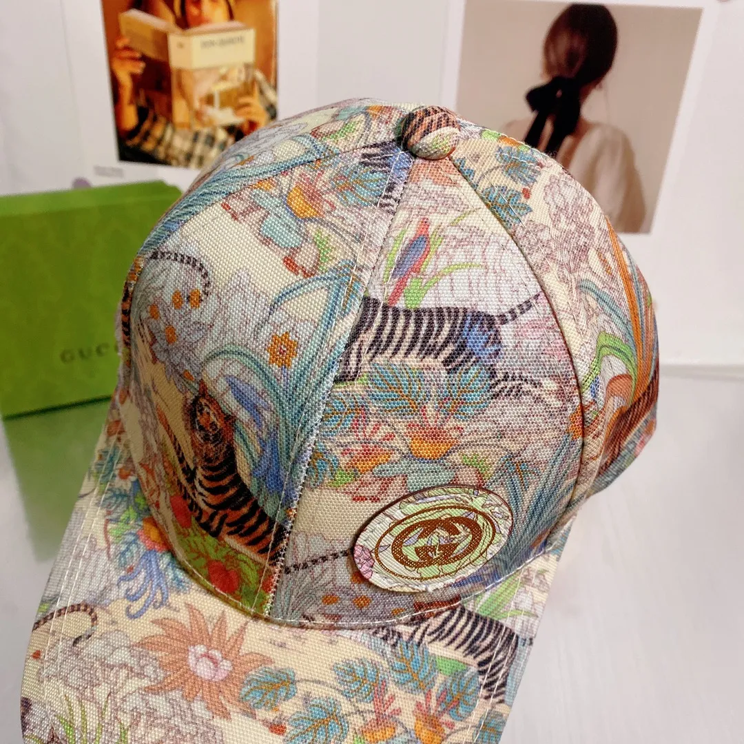 Special P70💛 Comes with dust bag [GUCCI Gucci] 2022 spring and summer new counter synchronized tiger pattern versatile baseball cap, new model shipped, big name out on the street, perfect for matching clothes! Everyone must enter!