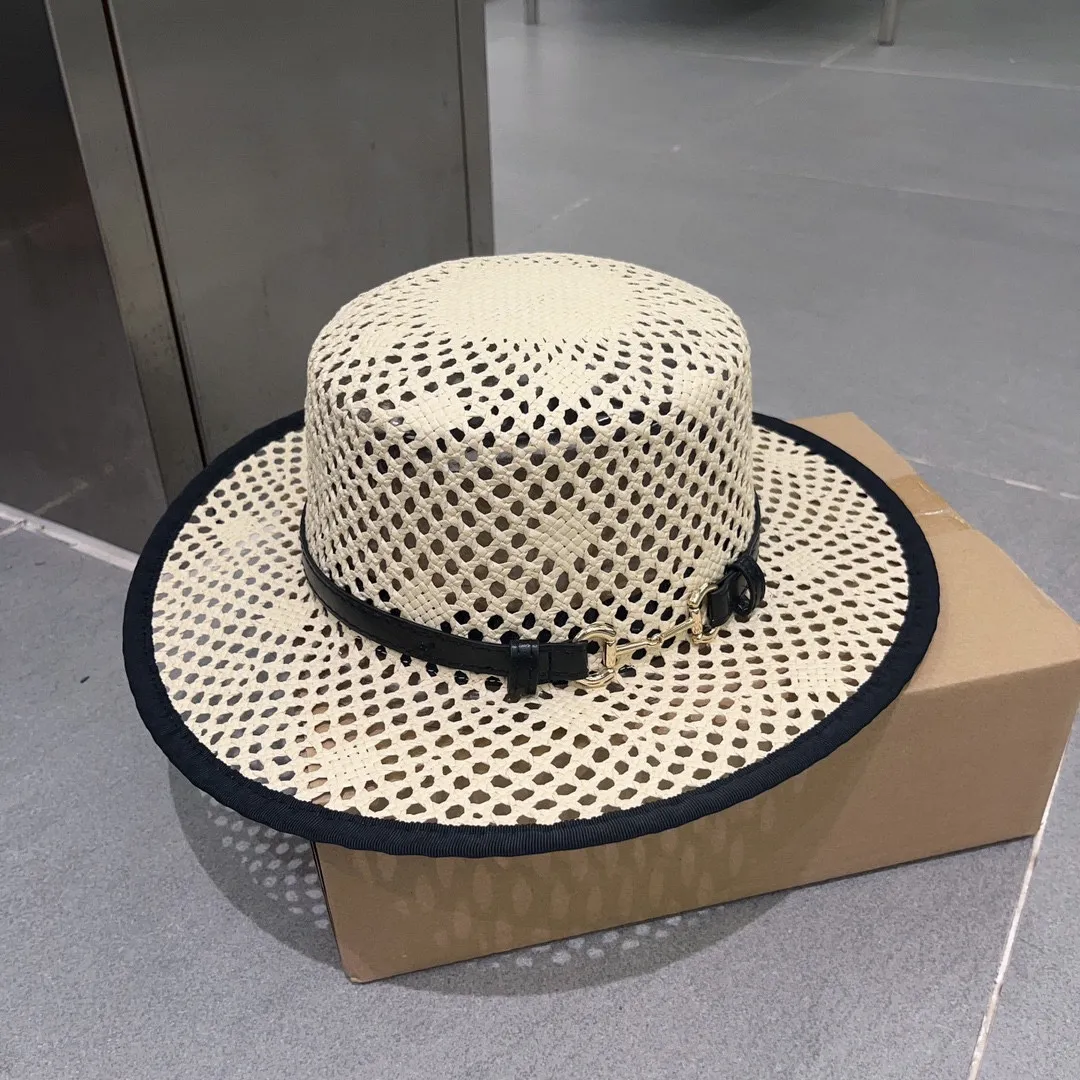 💰150¥ Gucci new straw hat, flat top hat, made of imported grass, head circumference 57cm