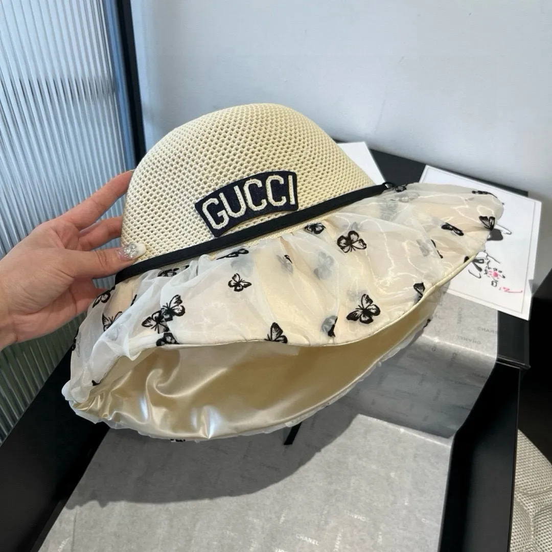 💰120¥ Gucci new lantern hat, sunshade straw hat, anti-UV brim, head circumference 57cm