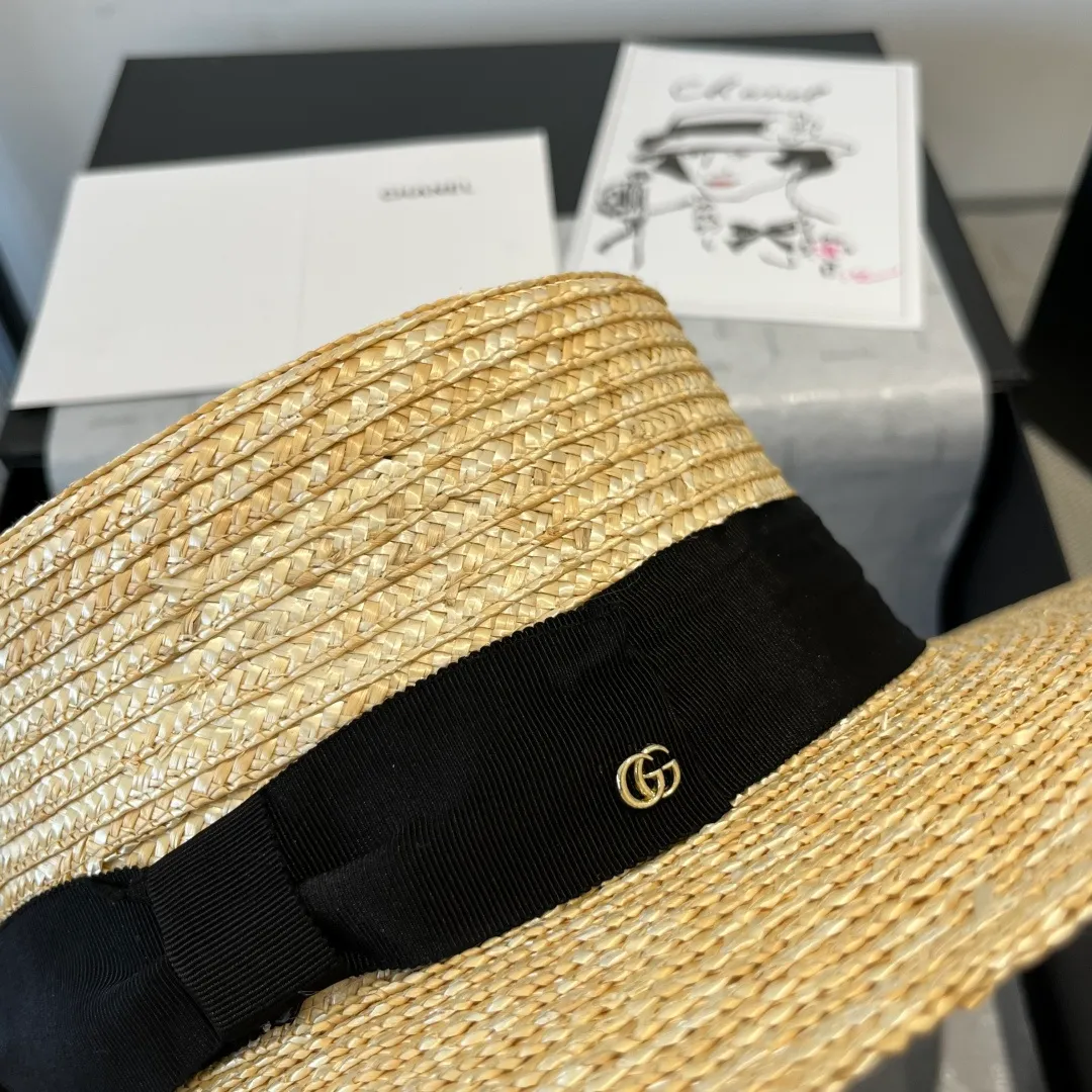 💰160¥ Gucci flat-top straw hat. Advanced customization