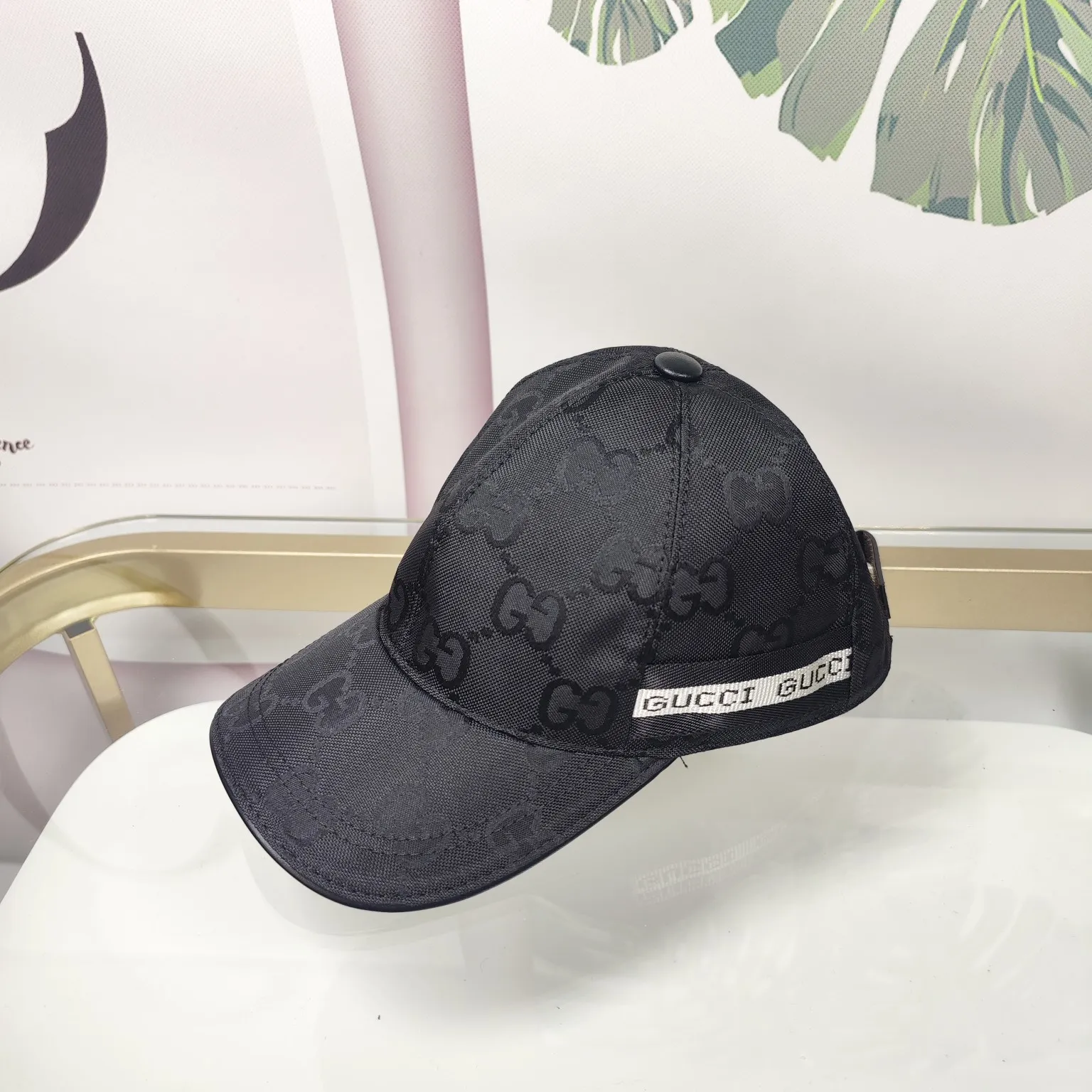 Batch 90 GUCCI--Double G large letter high version original single baseball cap