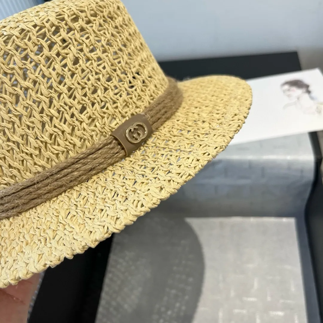 💰120¥ Gucci flat top hat, hollow sun hat, small top hat, head circumference 57cm