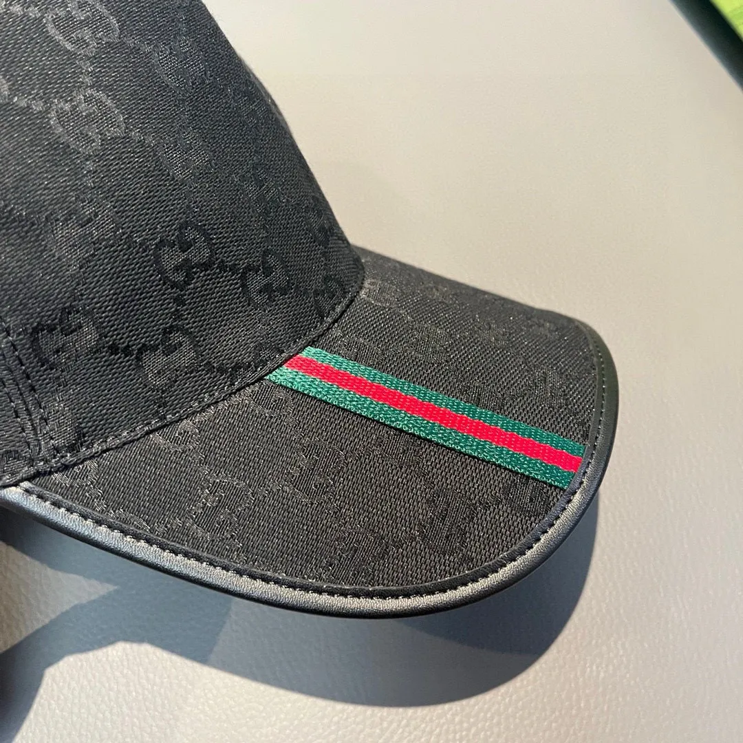 p90., Gucci (Gucci) classic original baseball cap, vertical small webbing, 1:1 mold customization, original canvas + first-layer cowhide, genuine leather edging, handsome and fashionable, popular purchasing agency, versatile style for men and women, great quality! The basic head circumference is 56cm, and the patch is adjustable.