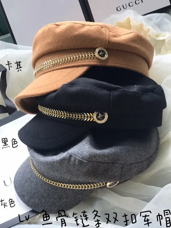 Special P100💛 Comes with dust bag [LV] 2021 autumn and winter new wool military hat from a big brand, new model on the shelves, super easy to match, hurry up and get it