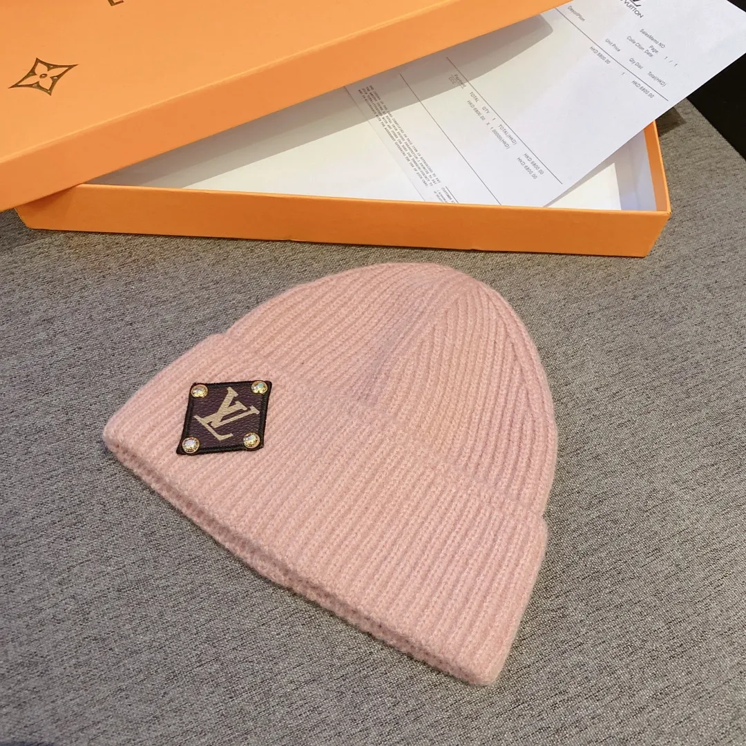 Special approval 50¥ LV Louis Vuitton 2022 autumn and winter new wool knitted beanie, %30 rabbit hair% 50 wool, advanced customization, essential for warmth, same style for men and women