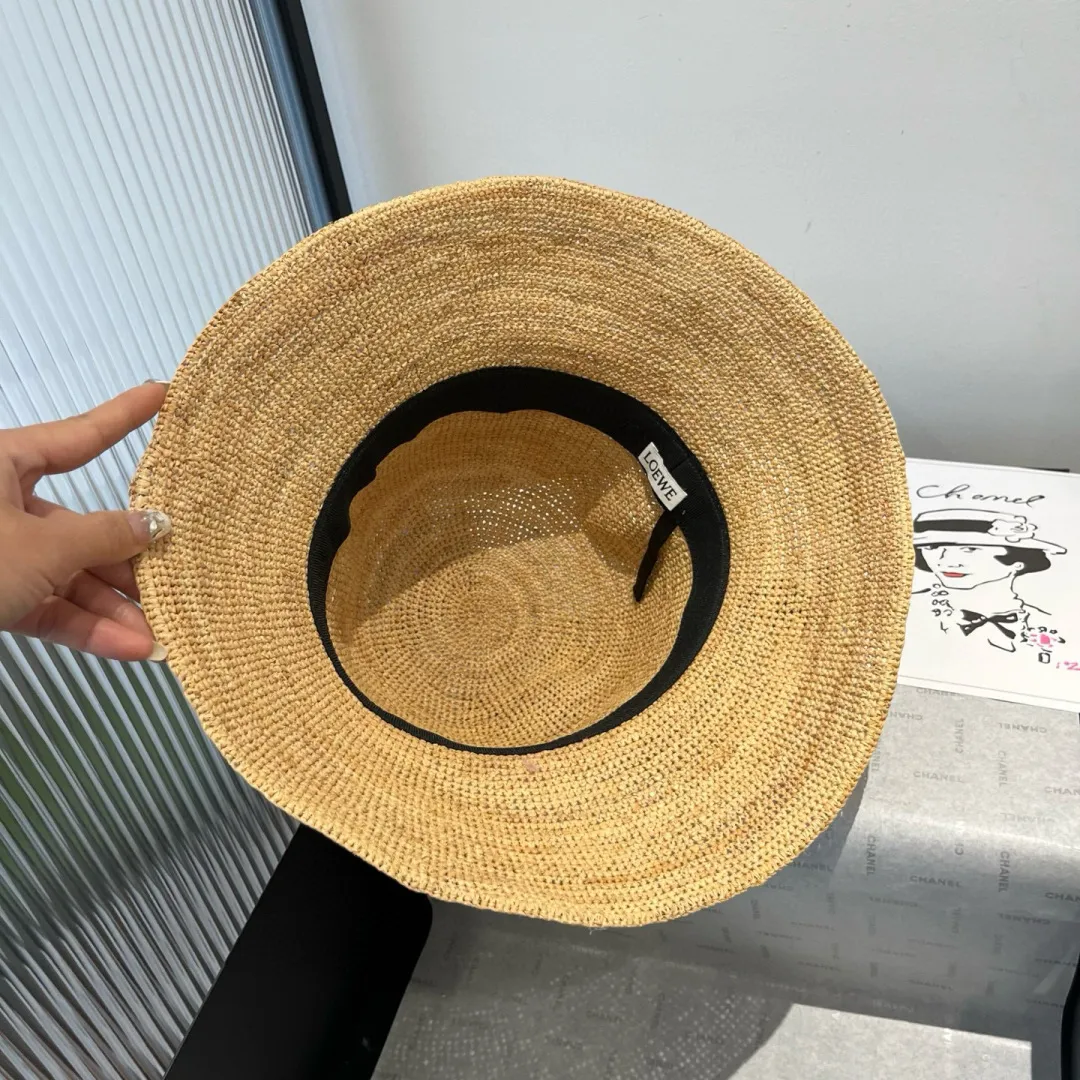 💰180¥ LOEWE's new raffia straw hat, pure hand hook straw hat, foldable, a must-have item for travel, head circumference 57cm