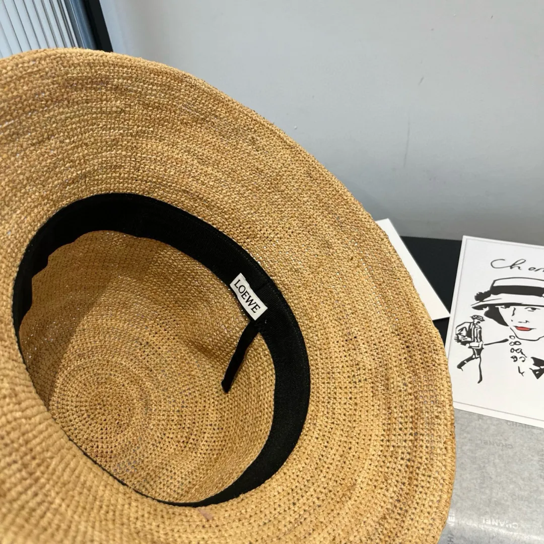 💰180¥ LOEWE's new raffia straw hat, pure hand hook straw hat, foldable, a must-have item for travel, head circumference 57cm
