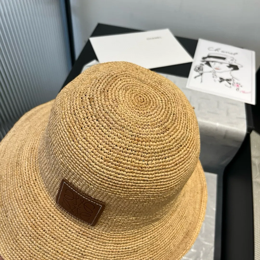 💰180¥ LOEWE's new raffia straw hat, pure hand hook straw hat, foldable, a must-have item for travel, head circumference 57cm