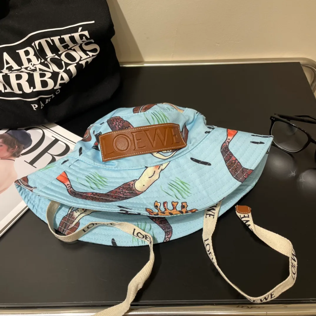 P76 Lowewe🌸 Japanese purchasing agent Yu Shuxin's same style fisherman hat Luojia basin hat water lily mermaid star Wang Yibo sunshade beach hat