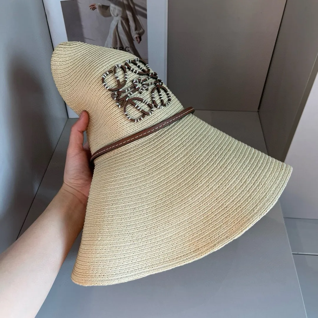 💰180¥. High version LOEWE big-brimmed hat, big sun hat, made of fine grass, official model opening mold, non-market ordinary version, head circumference 57cm