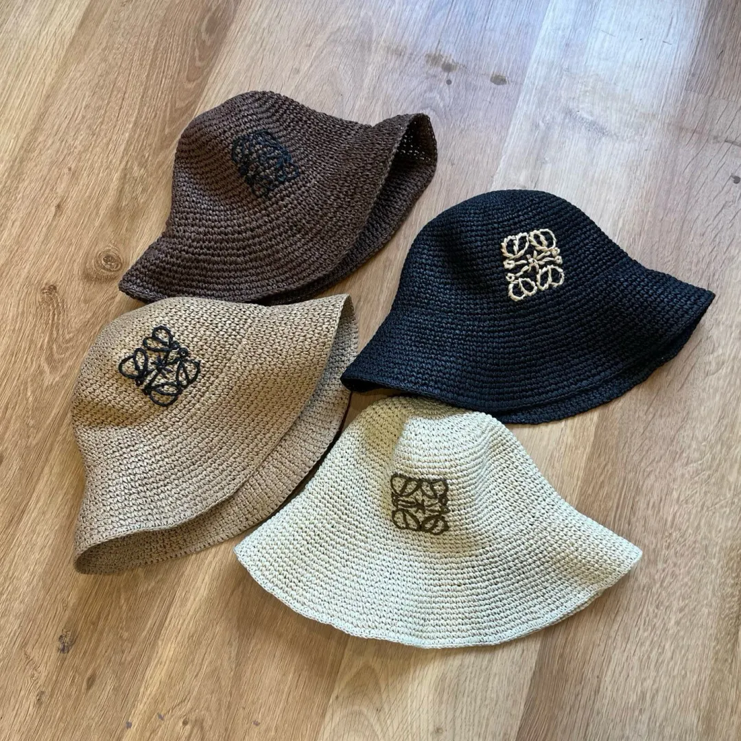 💰100¥ ＬＯＥＷＥLOEWE's new straw hat, hand-crocheted straw hat, foldable, easy to carry, head circumference 57cm