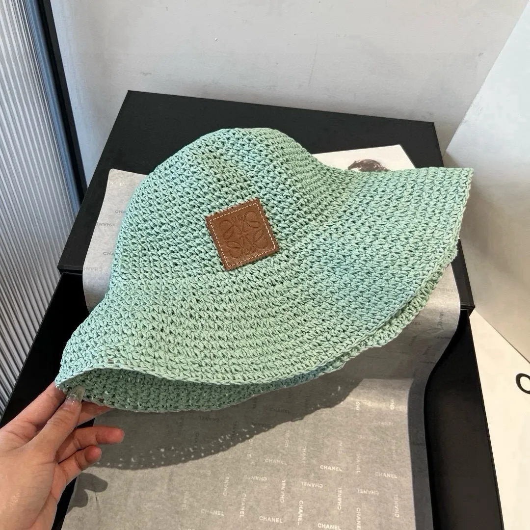 💰140¥ Loewe new straw hat, sunshade beach hat, head circumference 57cm
