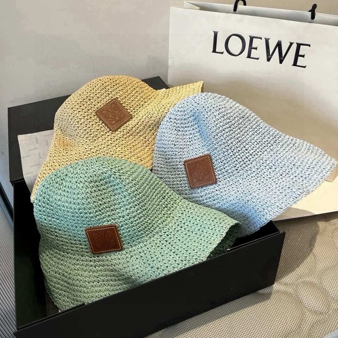 💰140¥ Loewe new straw hat, sunshade beach hat, head circumference 57cm