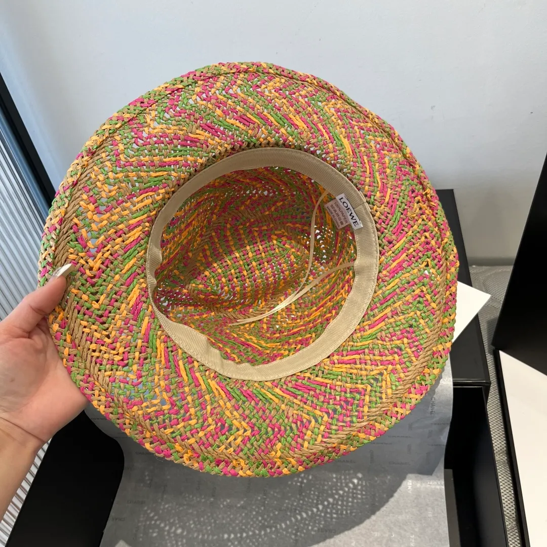 💰140¥ LOEWE's new raffia hat, natural grass, light and windproof rope, head circumference 57cm