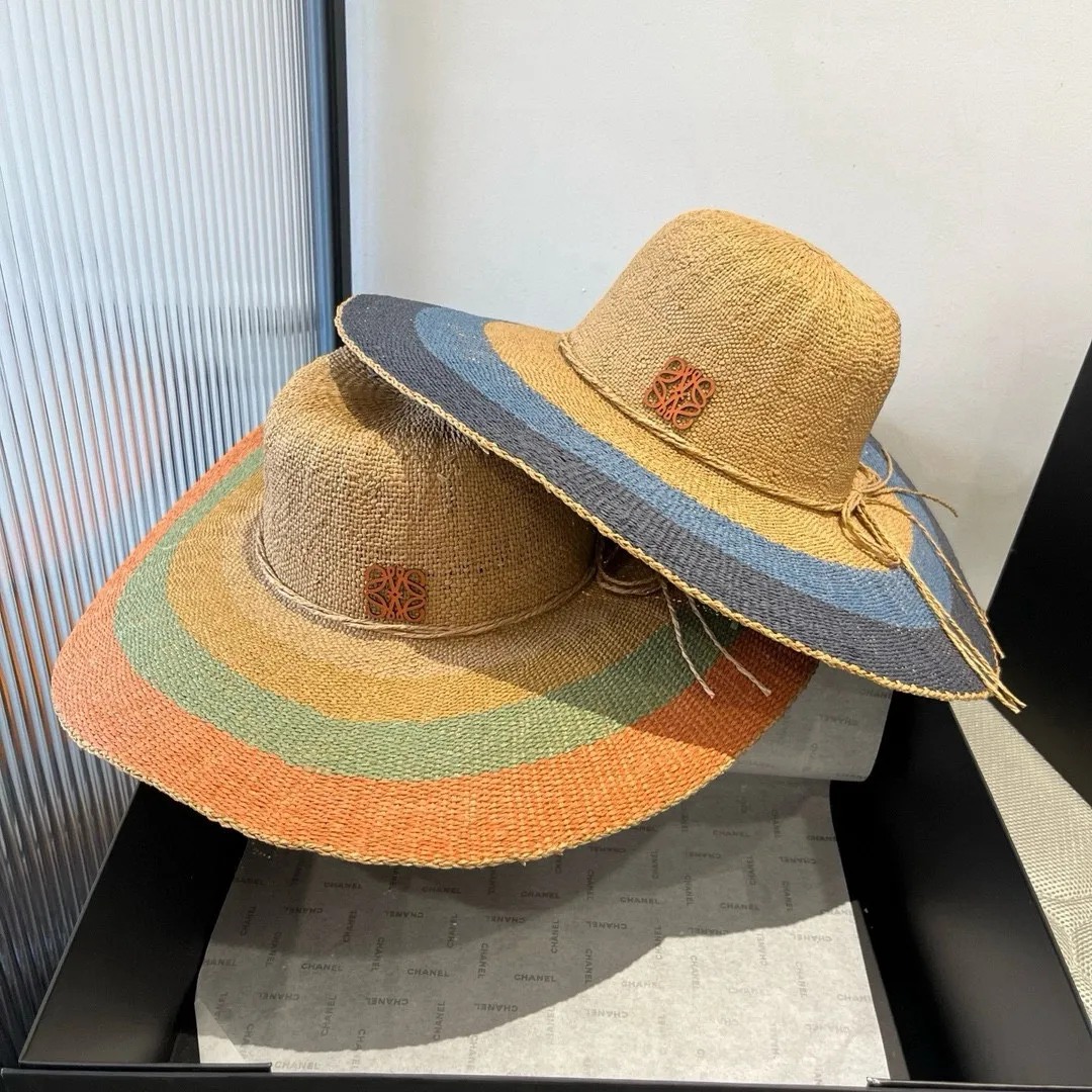 💰130¥ ＬＯＥＷＥLoewee new straw hat, hand-crocheted straw hat, large brim straw hat, sunshade beach hat, foldable, easy to carry, head circumference 57cm