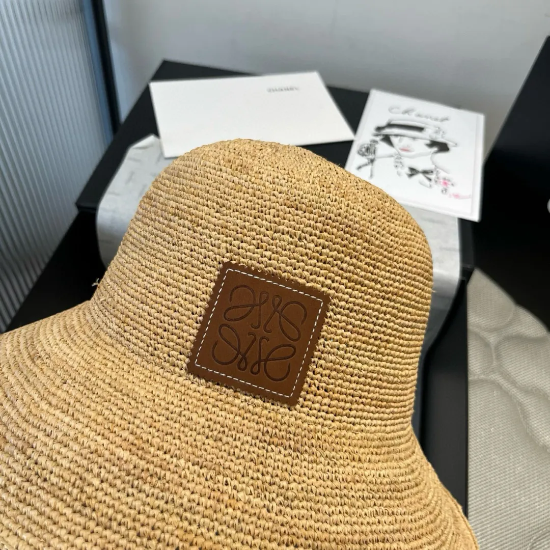 💰180¥ LOEWE's new raffia straw hat, pure hand hook straw hat, foldable, a must-have item for travel, head circumference 57cm