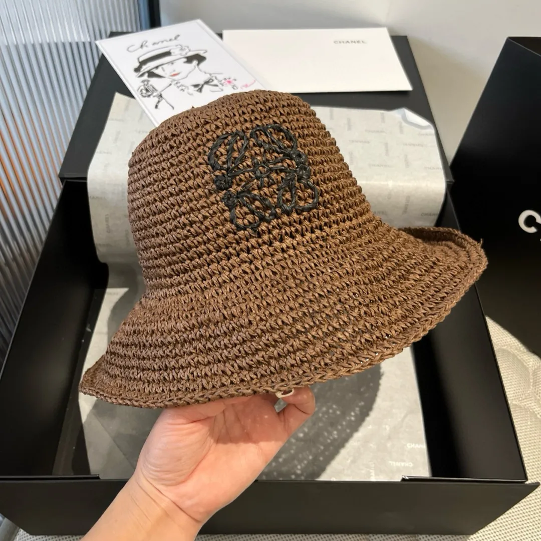 💰100¥ ＬＯＥＷＥLOEWE's new straw hat, hand-crocheted straw hat, foldable, easy to carry, head circumference 57cm