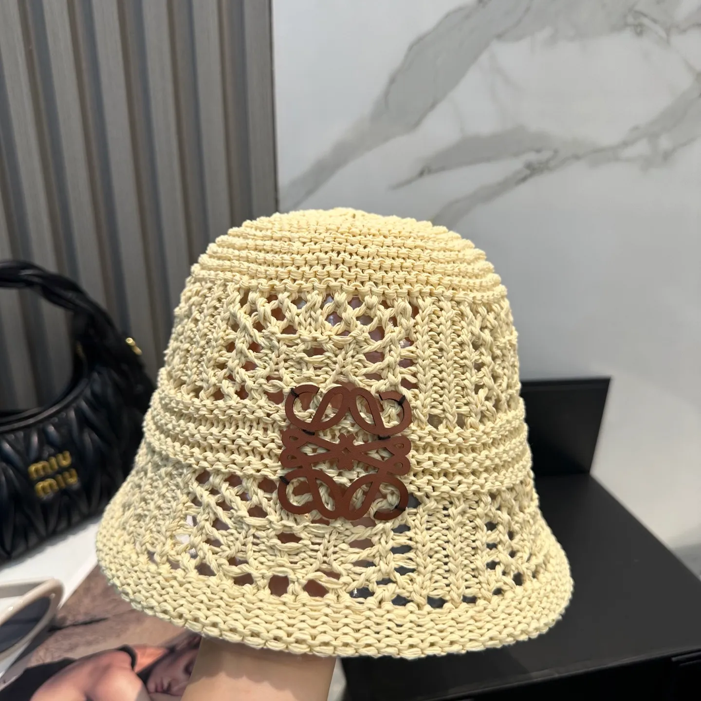 P70 LOEWE summer fisherman hat for women 2025 without makeup Internet celebrity versatile bucket hat sun protection face covering fashion basin hat