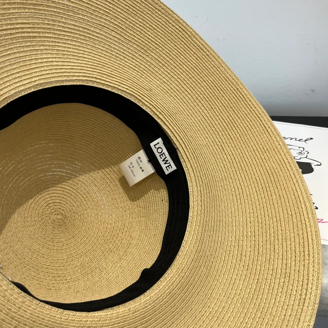 💰150¥ LOEWE classic large-brimmed hat, beach hat head circumference 57cm