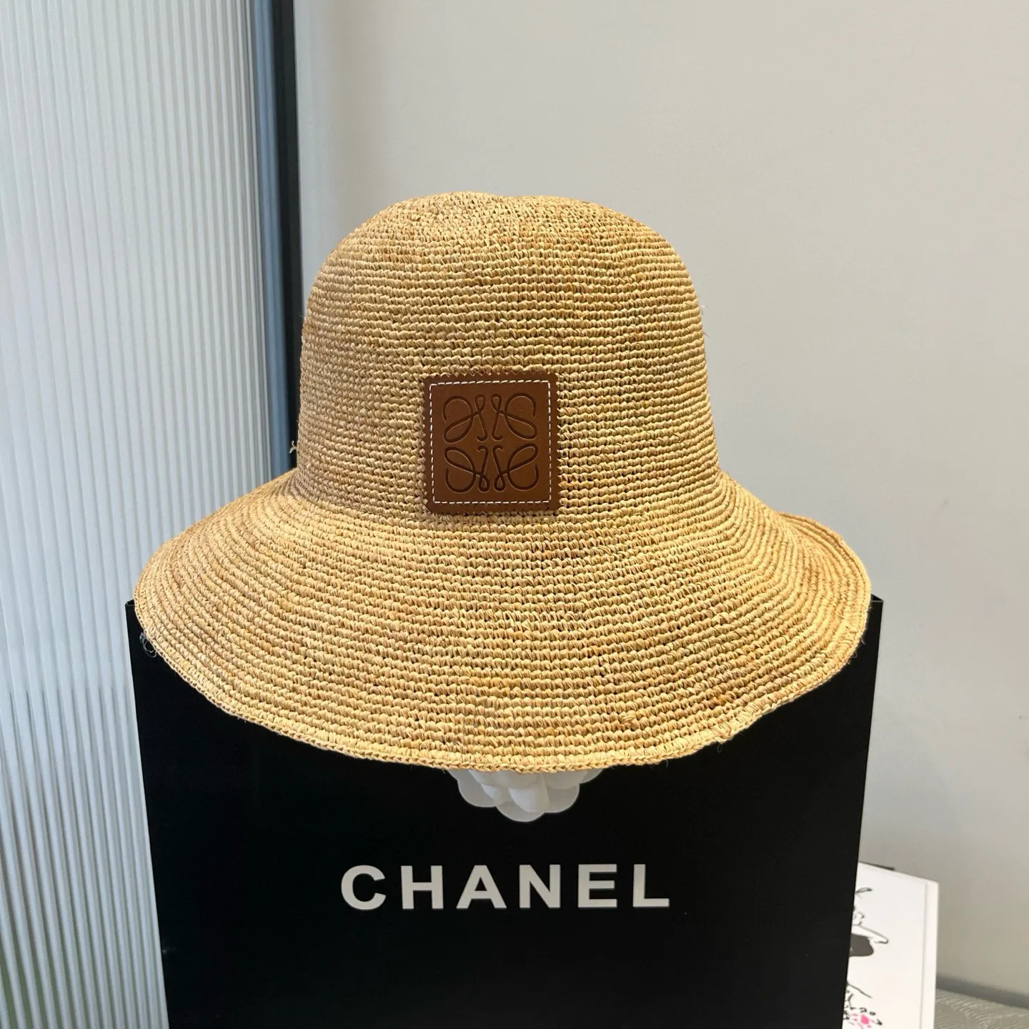 💰180¥ LOEWE's new raffia straw hat, pure hand hook straw hat, foldable, a must-have item for travel, head circumference 57cm