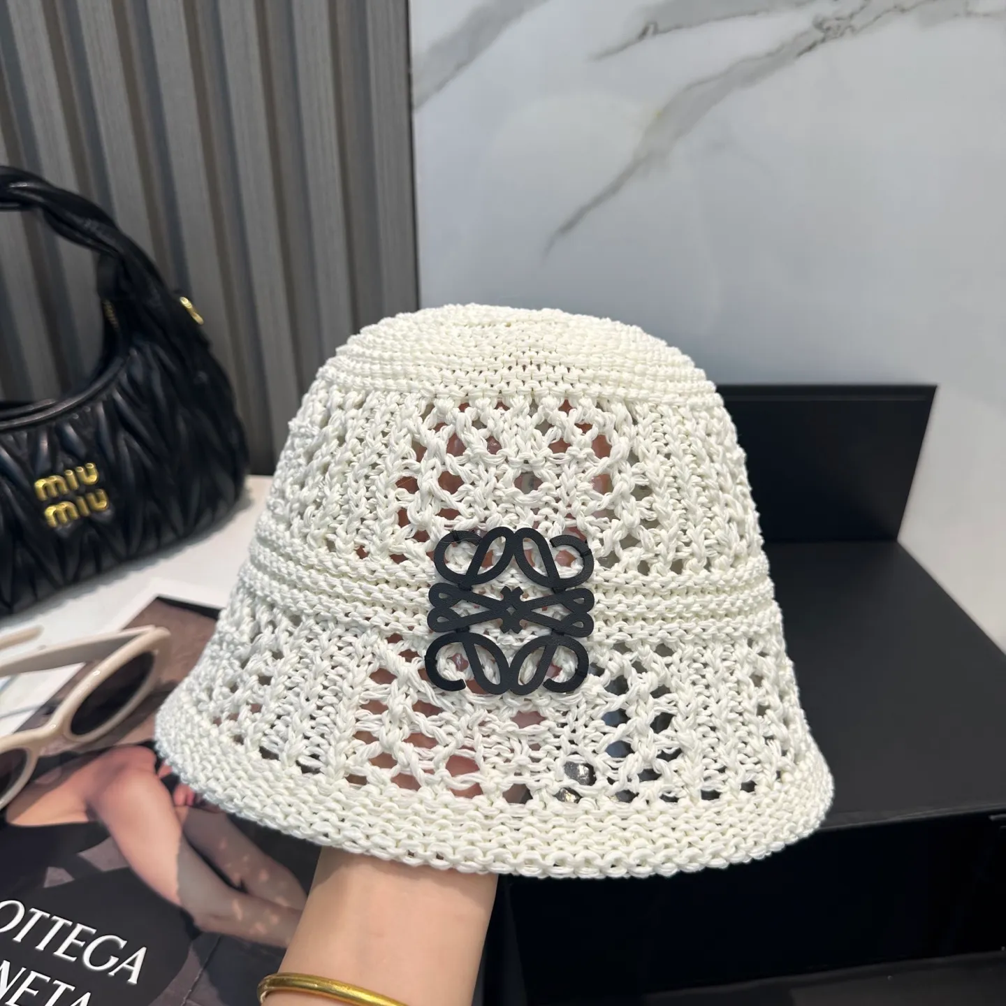 P70 LOEWE summer fisherman hat for women 2025 without makeup Internet celebrity versatile bucket hat sun protection face covering fashion basin hat