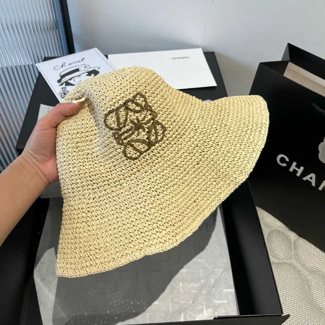 💰100¥ ＬＯＥＷＥLOEWE's new straw hat, hand-crocheted straw hat, foldable, easy to carry, head circumference 57cm