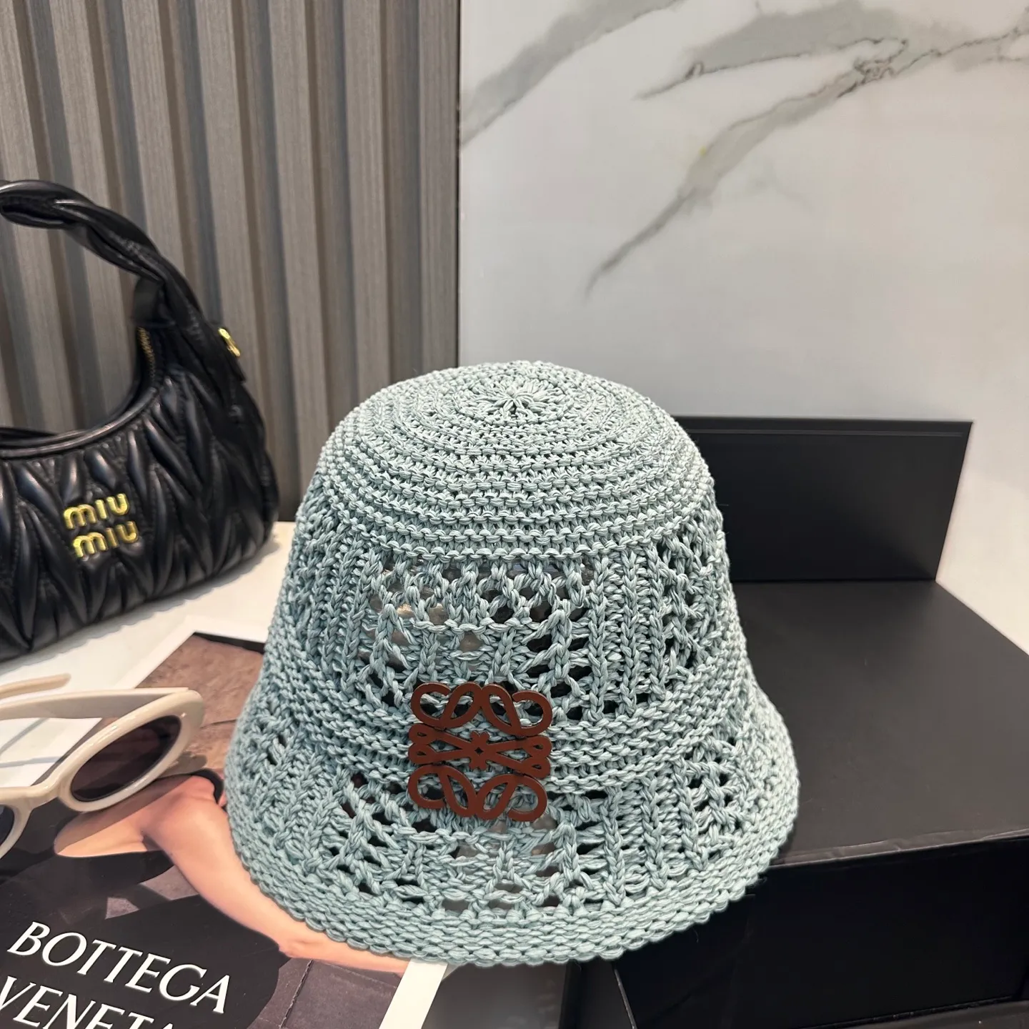 P70 LOEWE summer fisherman hat for women 2025 without makeup Internet celebrity versatile bucket hat sun protection face covering fashion basin hat
