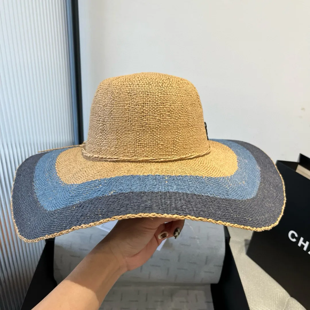 💰120¥ ＬＯＥＷＥLOEWE new straw hat, hand-crocheted straw hat, large brim straw hat, sunshade beach hat, foldable, easy to carry, head circumference 57cm