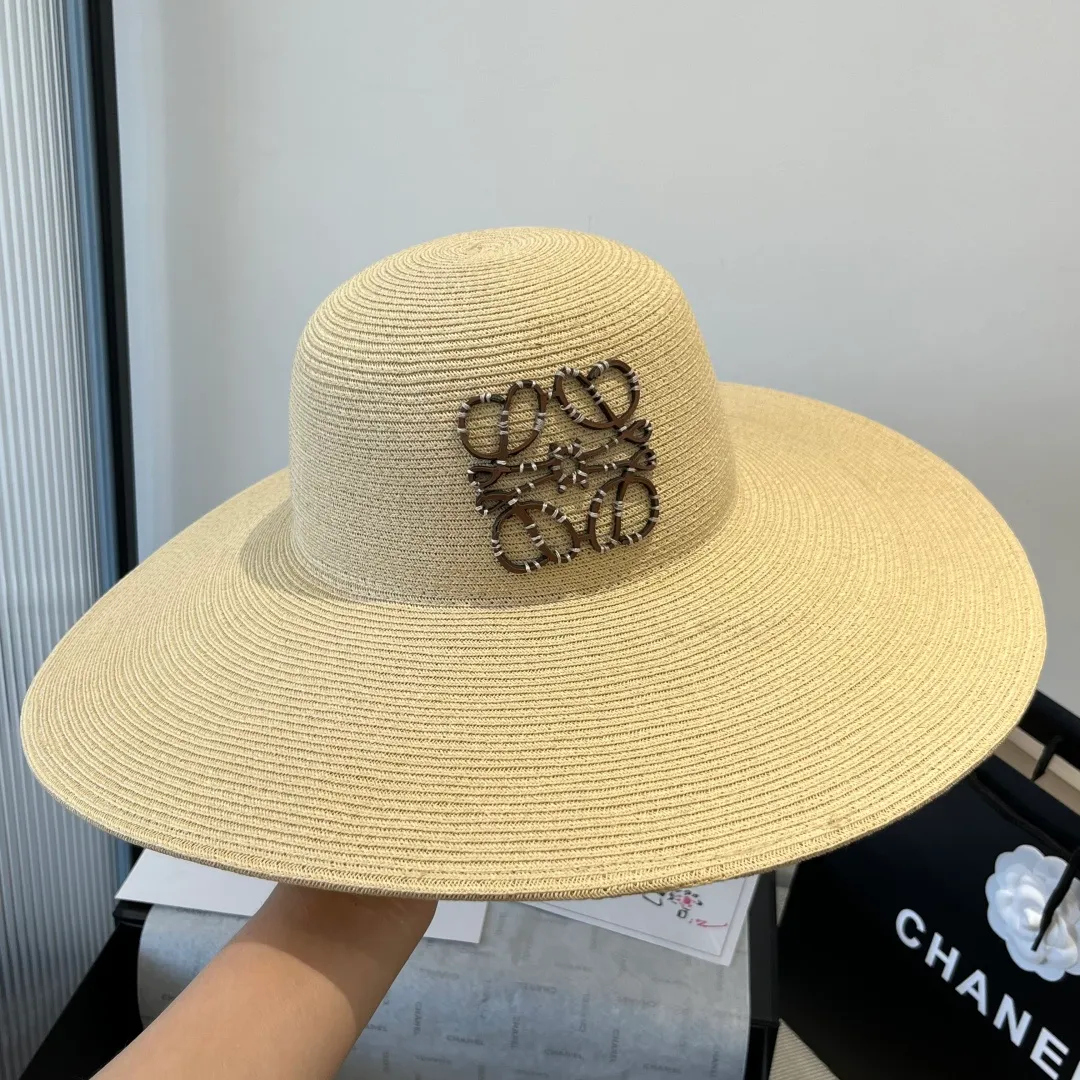 💰150¥ LOEWE classic large-brimmed hat, beach hat head circumference 57cm