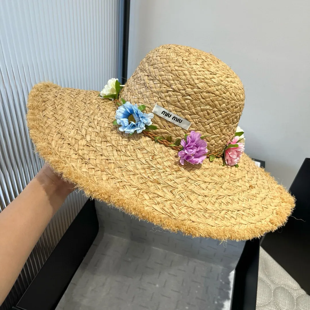 150¥ miumiu raffia straw hat, a must-have for travel, head circumference 57cm