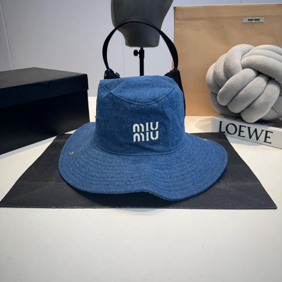 P70 miumiu counter canvas bucket hat, one-to-one mold customization, head circumference 57cm, unisex