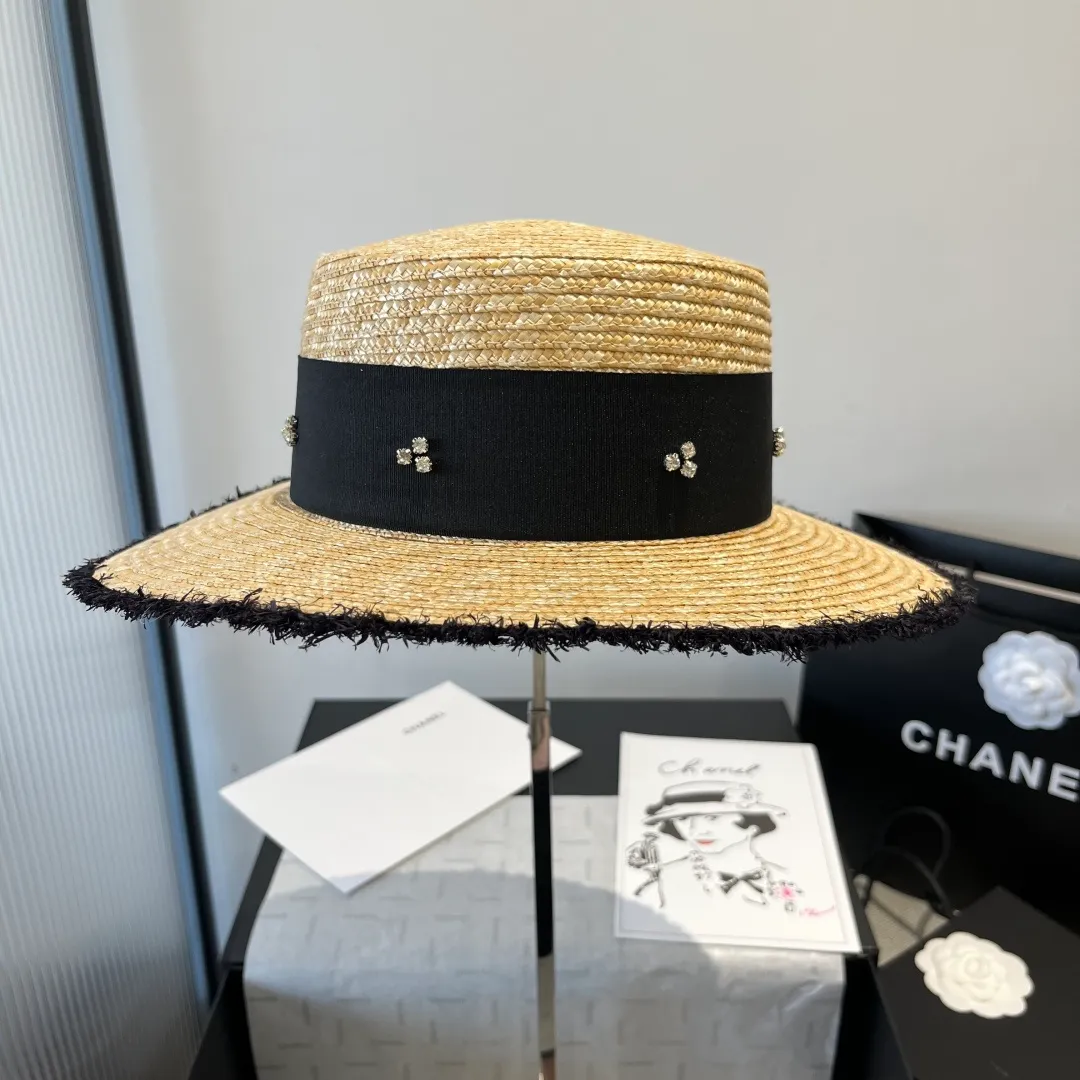 💰150¥ miumiu new straw flat top hat, head circumference 57cm