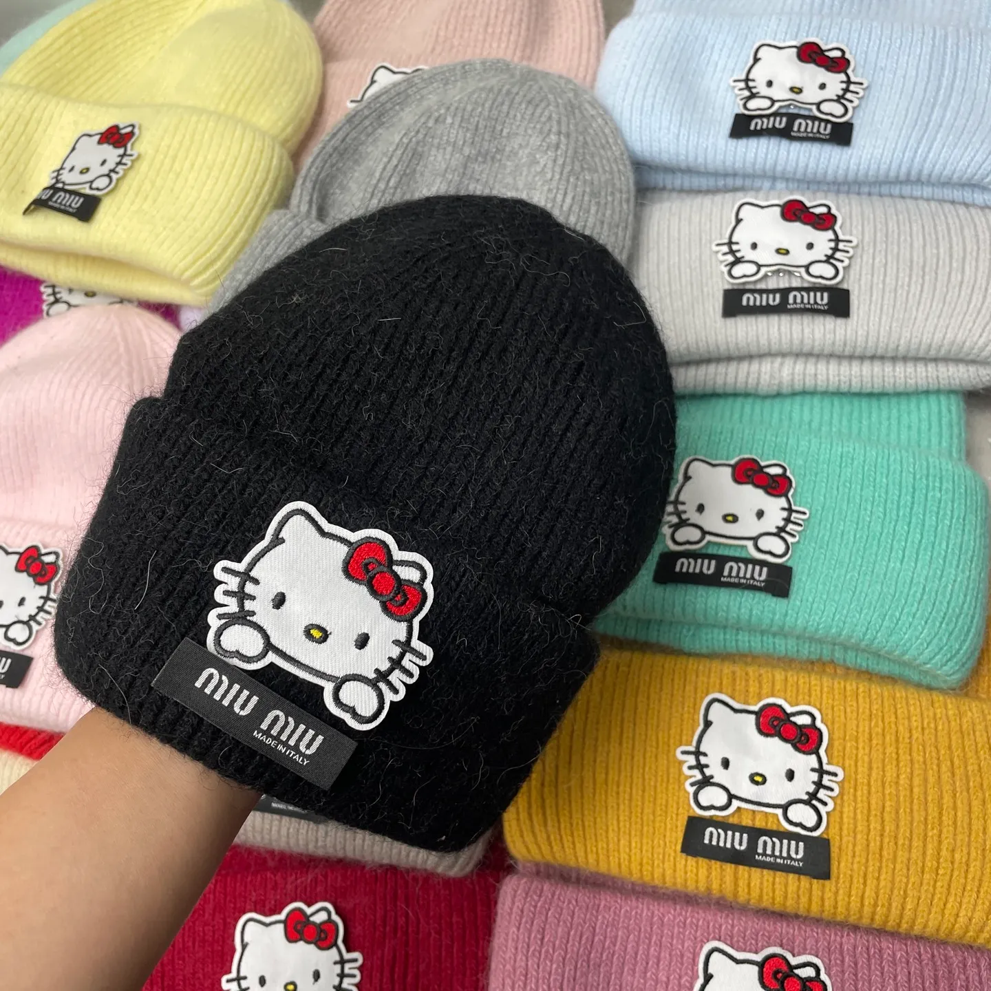 kitty Miumiu early autumn rabbit fur beanie