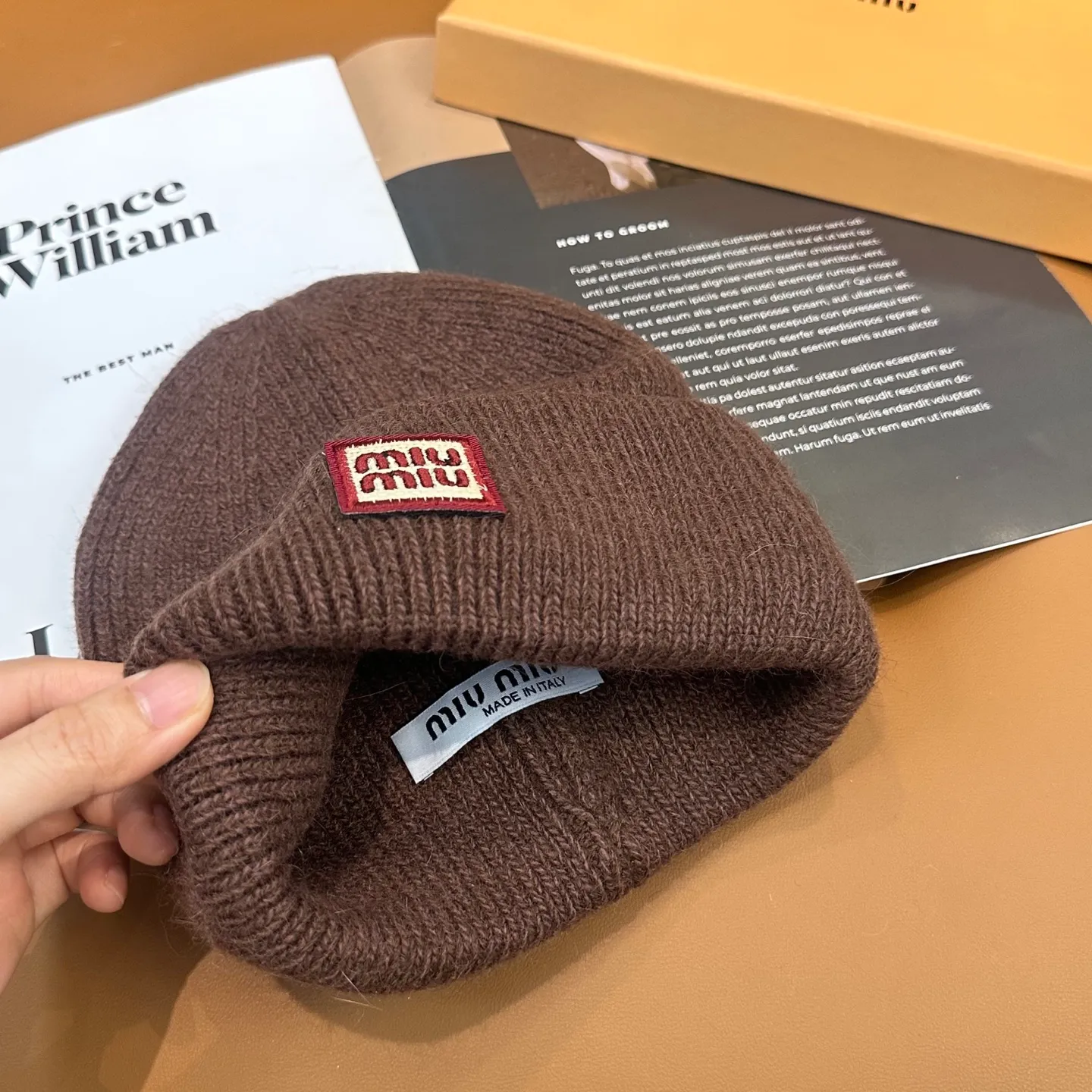P50 miumiu Miu Miu counter's popular embroidered logo knitted hat! Xiaohongshu’s new product is released, it’s so 🉑️, high-elastic fabric, classic color