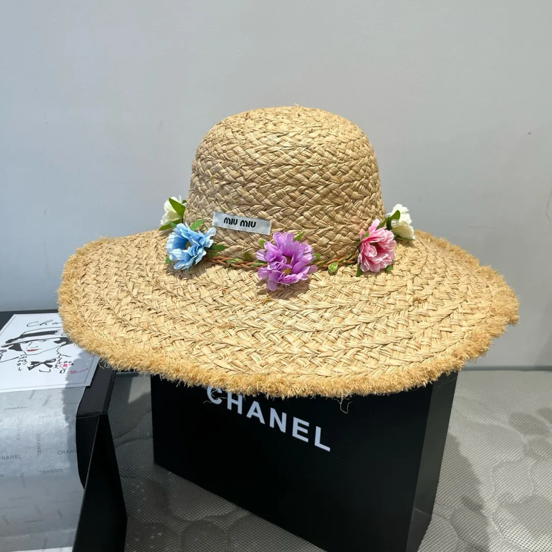 150¥ miumiu raffia straw hat, a must-have for travel, head circumference 57cm