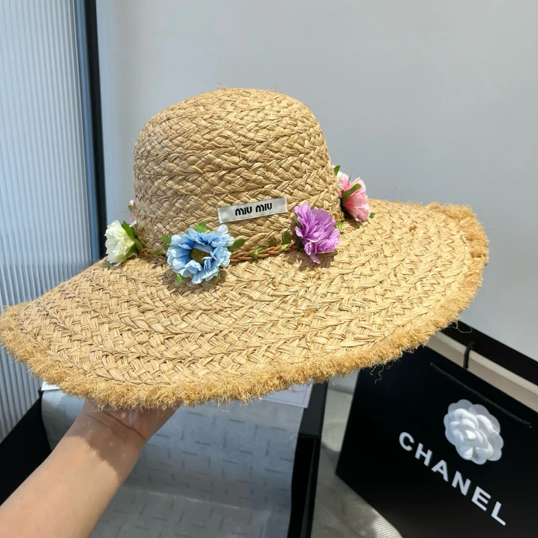150¥ miumiu raffia straw hat, a must-have for travel, head circumference 57cm