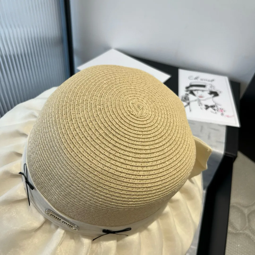 💰120¥ miumiu new lantern hat, sunshade straw hat, anti-UV brim, head circumference 57cm