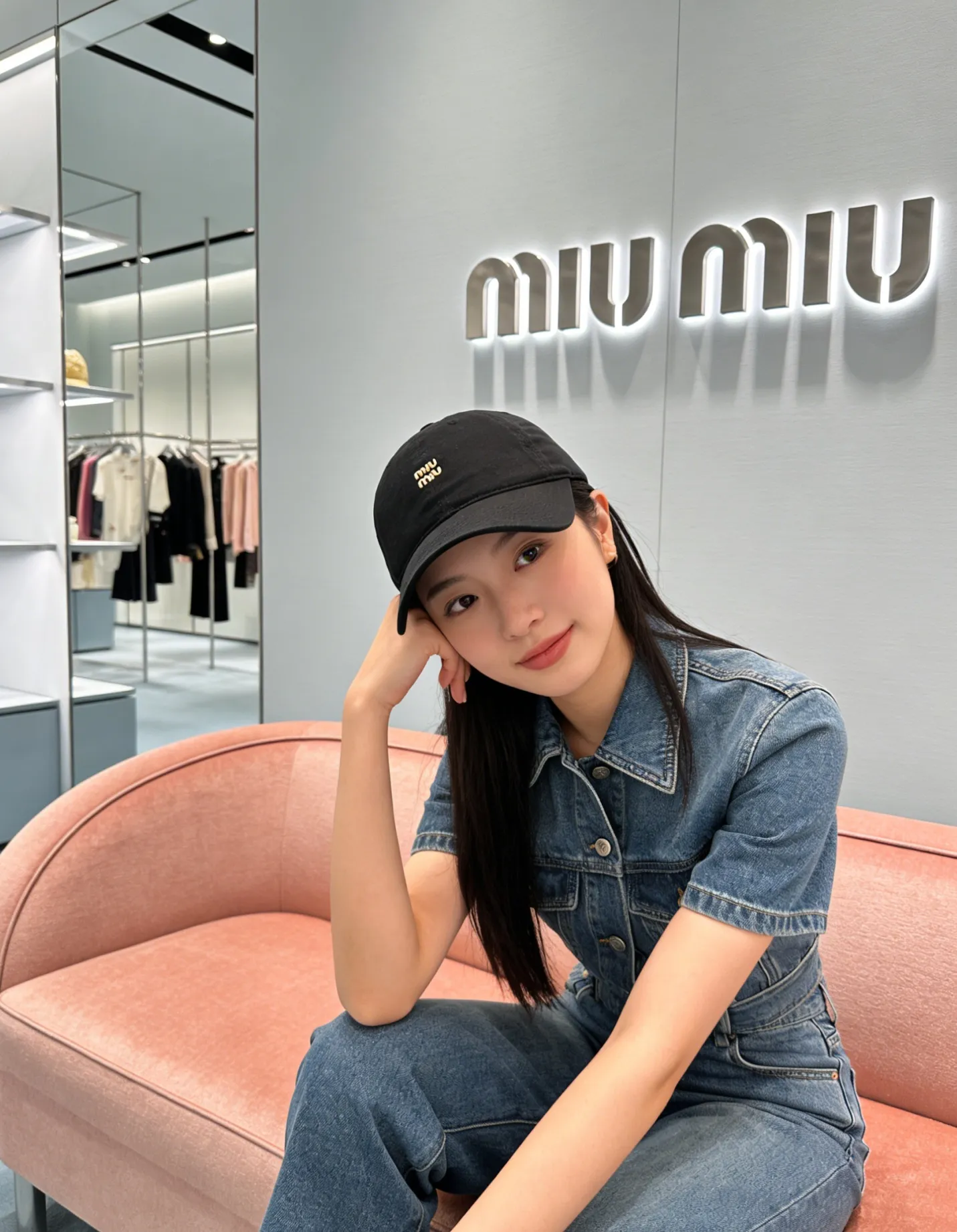 miumiu soft top spring and summer baseball cap