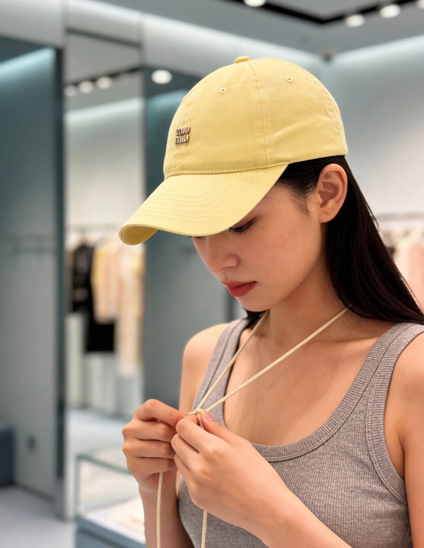 miumiu soft top spring and summer baseball cap
