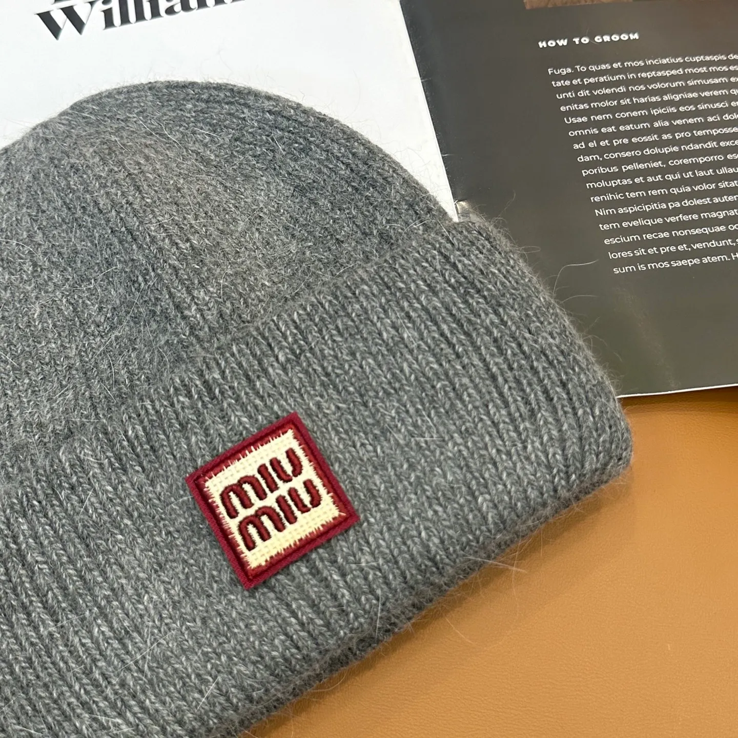 P50 miumiu Miu Miu counter's popular embroidered logo knitted hat! Xiaohongshu’s new product is released, it’s so 🉑️, high-elastic fabric, classic color