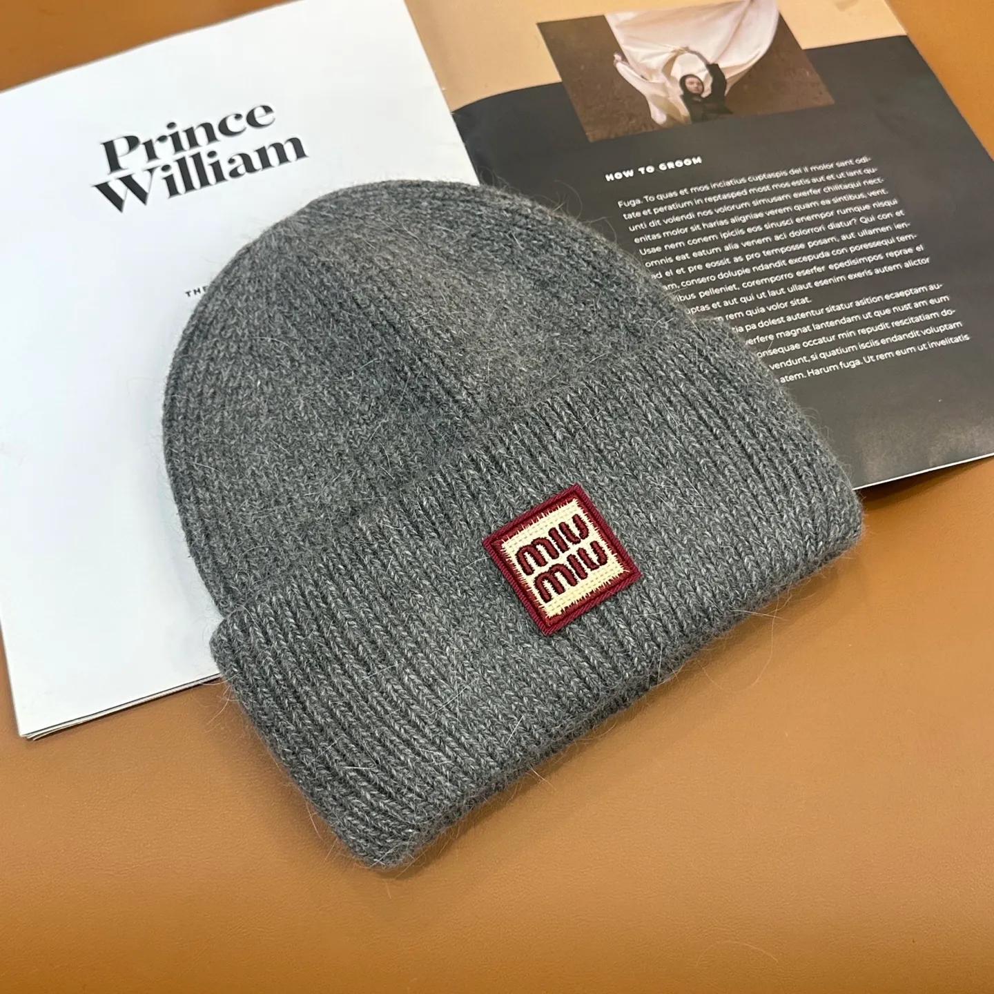 P50 miumiu Miu Miu counter's popular embroidered logo knitted hat! Xiaohongshu’s new product is released, it’s so 🉑️, high-elastic fabric, classic color