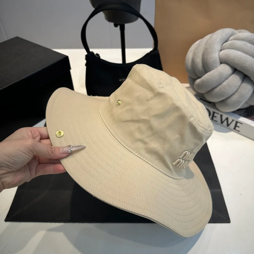 P70 miumiu counter canvas bucket hat, one-to-one mold customization, head circumference 57cm, unisex